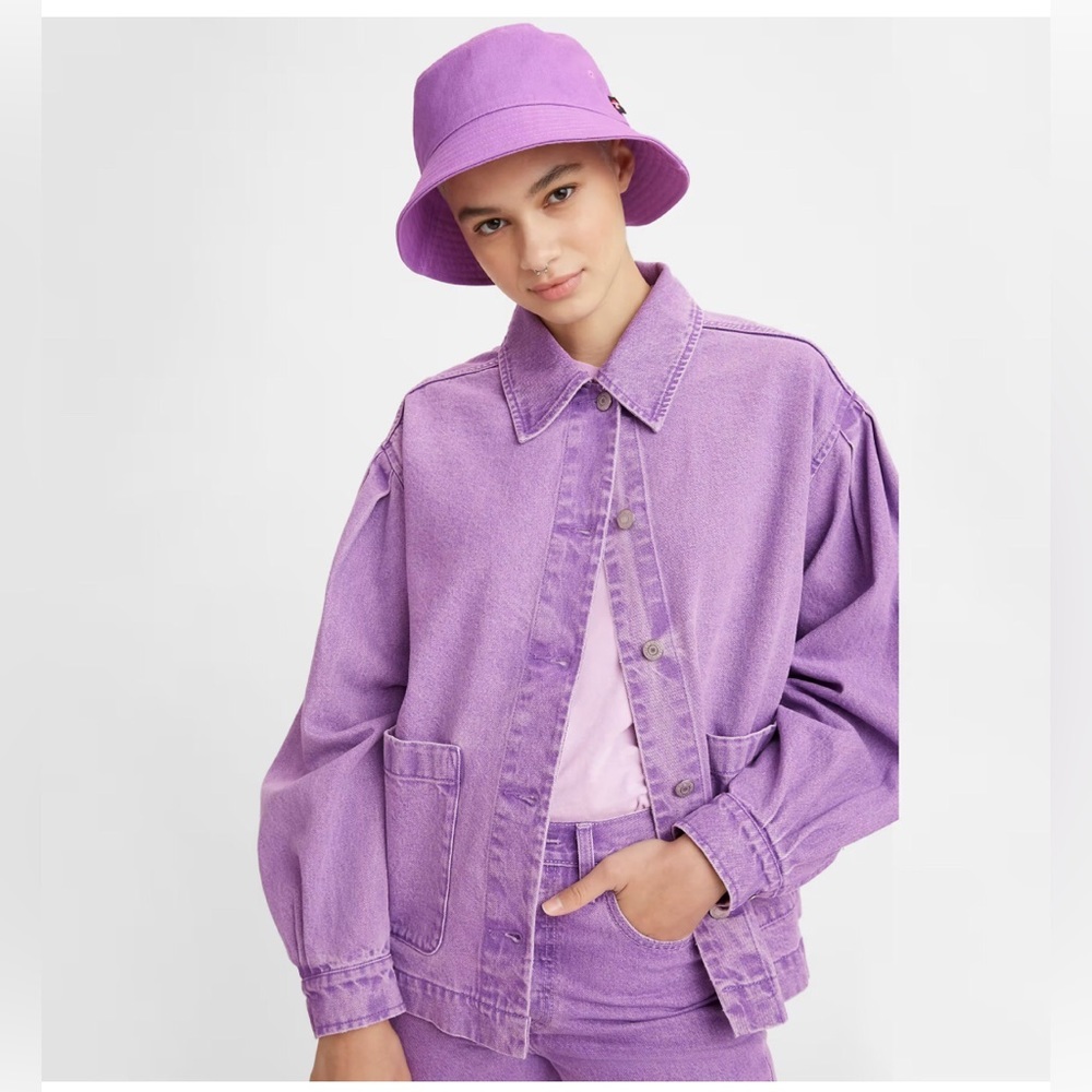 Levi’s Purple Lavendar Botanical Dye Esther Modern Cotton Jacket size small new - Picture 2 of 5